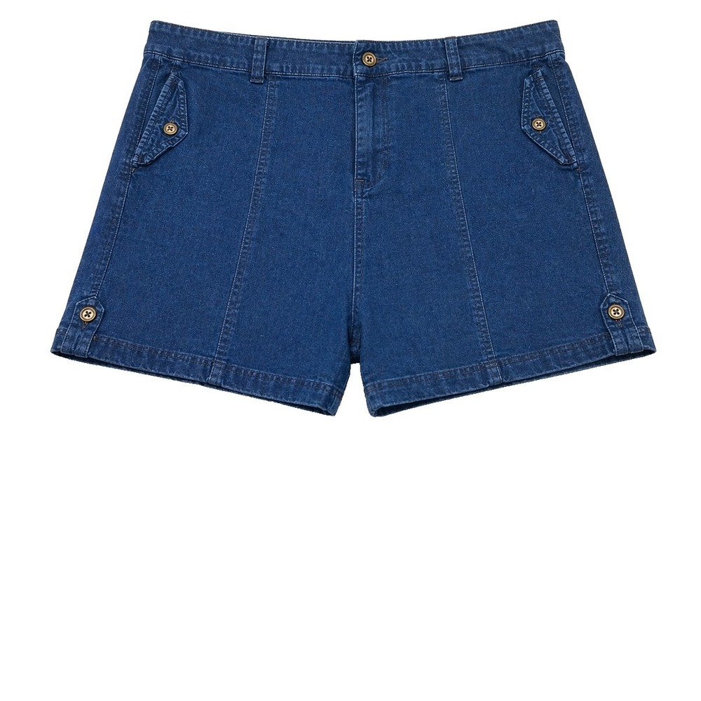 Torrid Denim‎ Shorts Size 24 Blue Rolled Hem Button Tab Casual Jorts